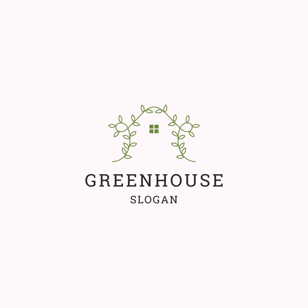 grön hus logotyp ikon design mall vektor illustration