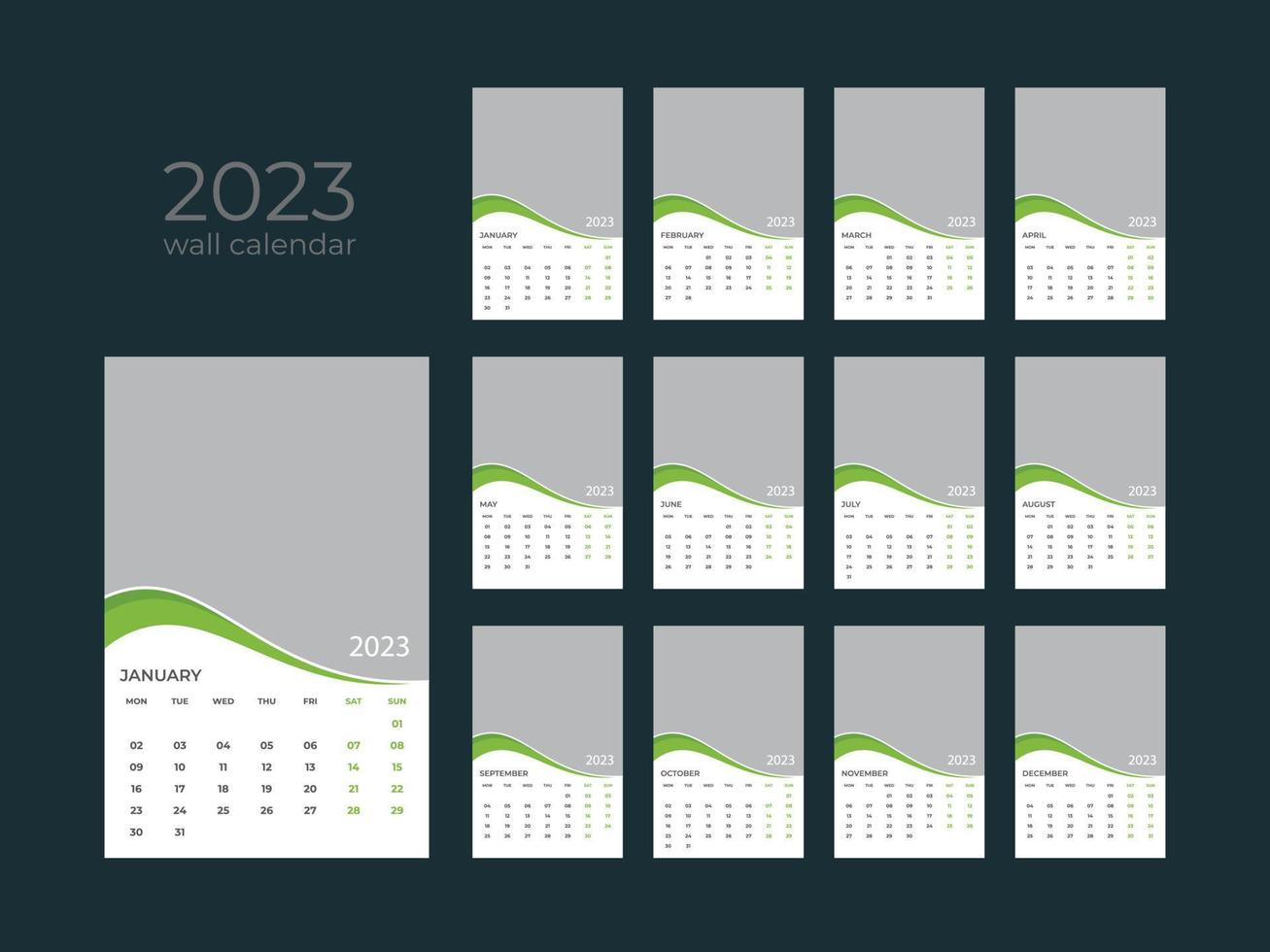 väggkalender 2023 vektor