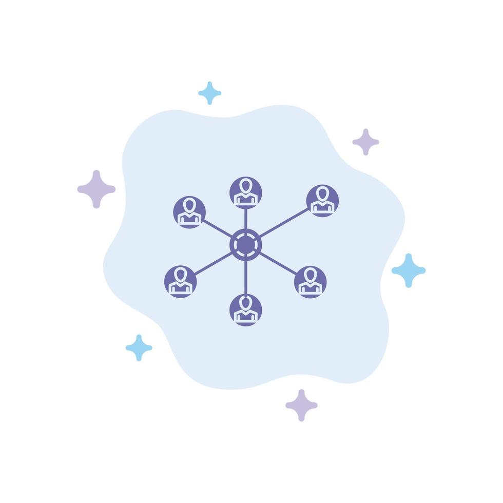 blaues symbol der wlan-internet-sozialgruppe auf abstraktem wolkenhintergrund vektor