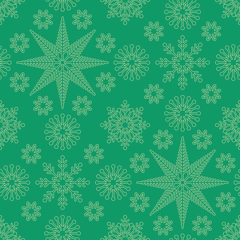 hand dragen sticka glad jul eller xmas sömlös snöflinga design mönster. festlig vinter- textur. vektor