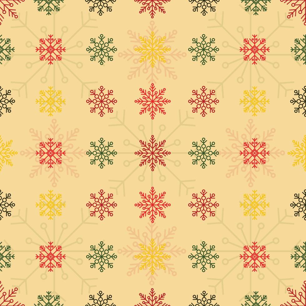 hand dragen sticka glad jul eller xmas sömlös snöflinga design mönster. festlig vinter- textur. vektor