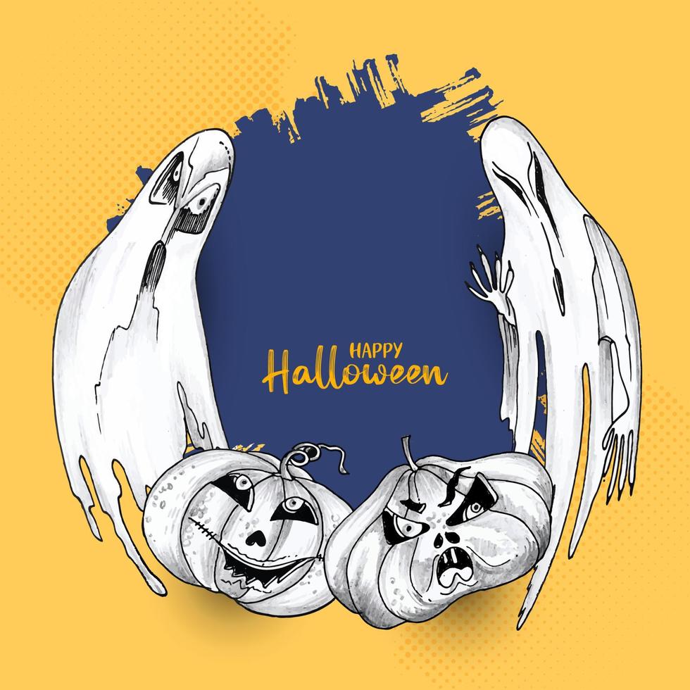 gruseliges hintergrunddesign des happy halloween horror festivals vektor