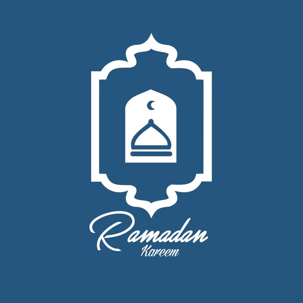 ramadan kareem gratulationskort med månen, lykta, affischillustration. vektor illustration. muslimsk bakgrund. enkel och elegant