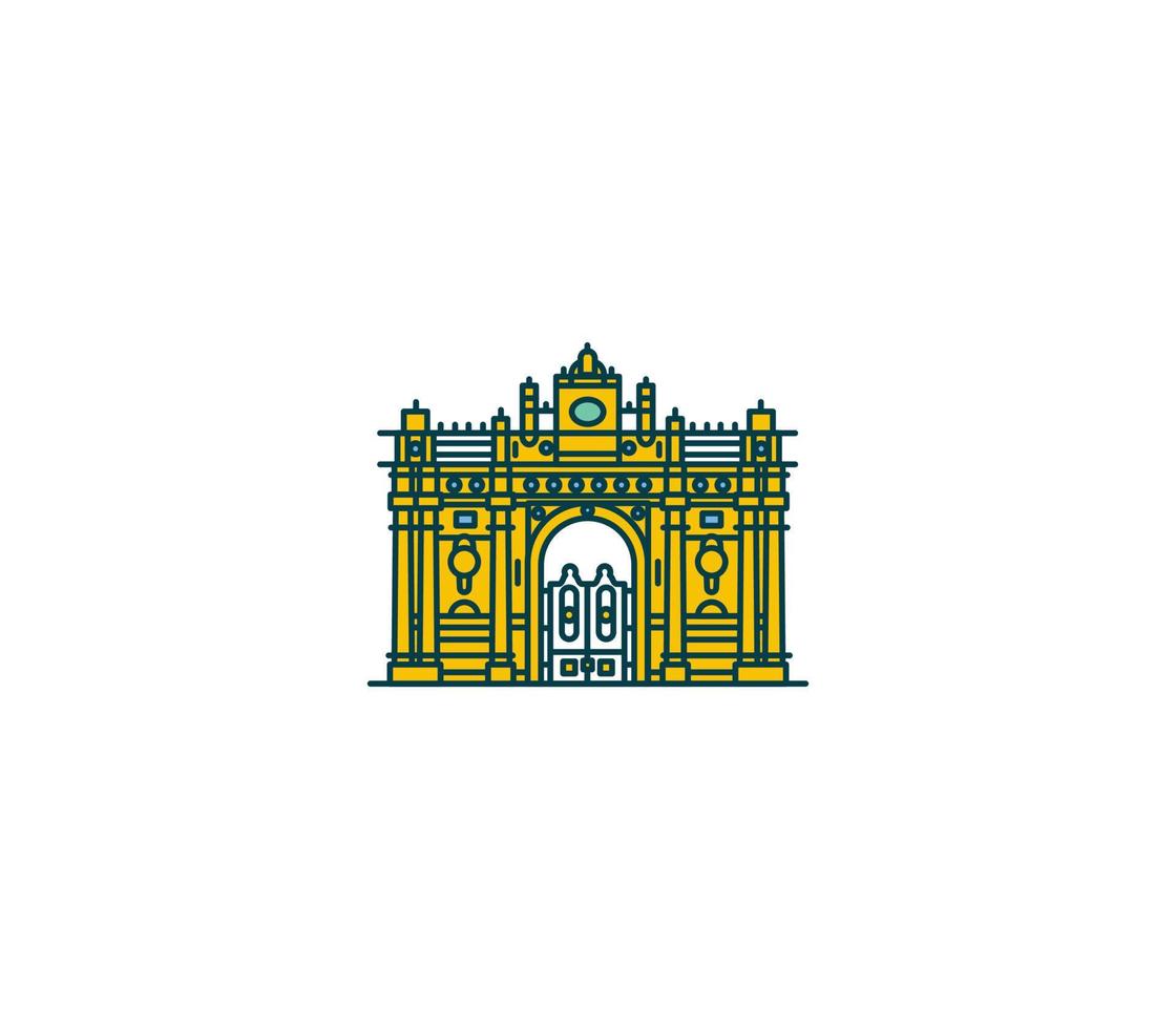 dolmabahce palats symbol och stad landmärke turist attraktion illustration. vektor