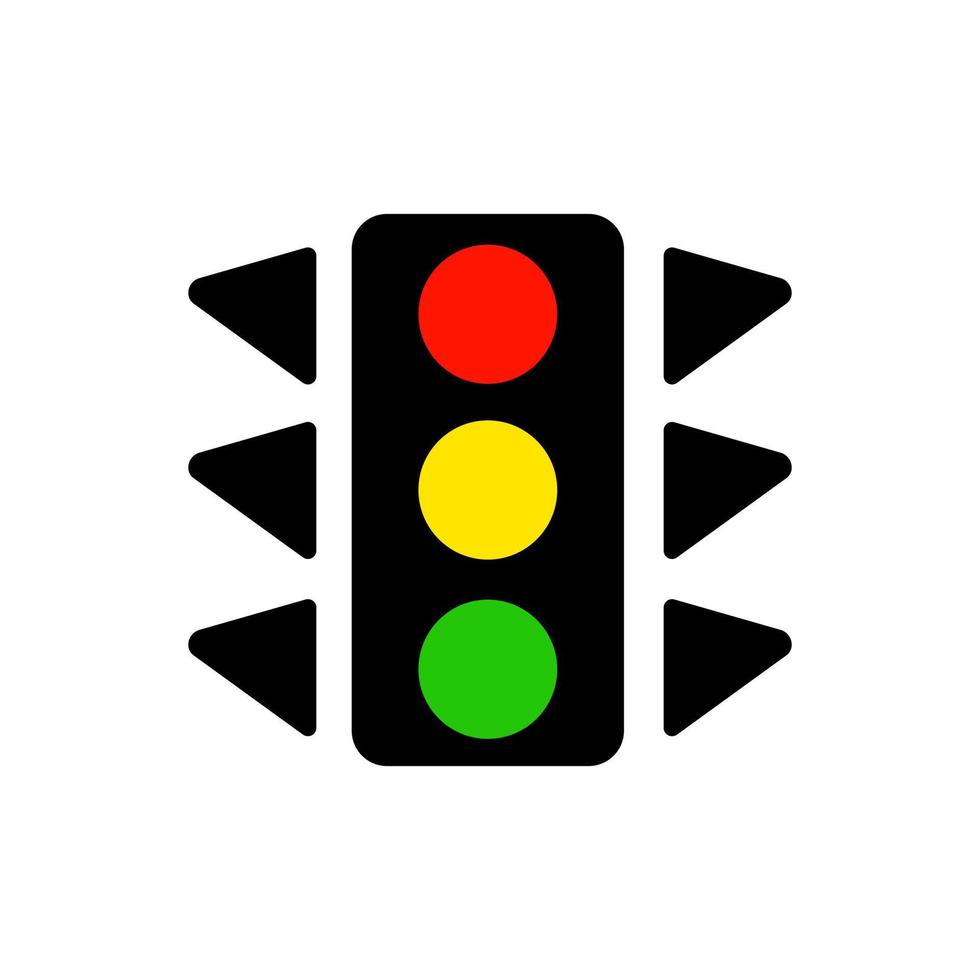 Symbol der Ampel. Zeichen ist Vorsicht Verwenden Sie die Kontrolle über das Fahren von Fahrzeugen auf der Straße. vektor
