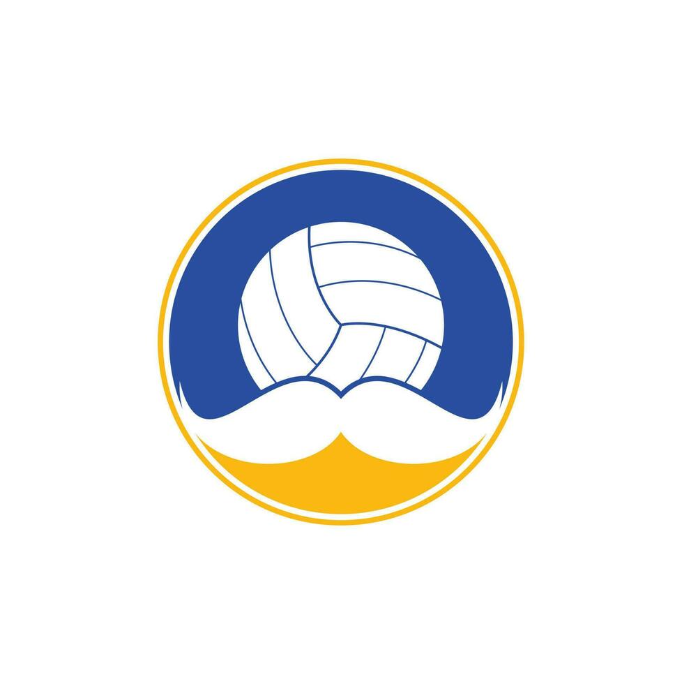 stark volleyboll vektor logotyp design. mustasch och volley boll vektor ikon design.