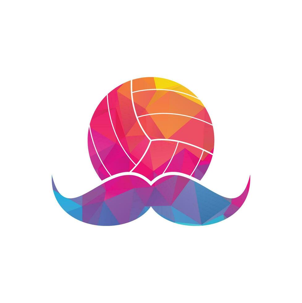 stark volleyboll vektor logotyp design. mustasch och volley boll vektor ikon design.