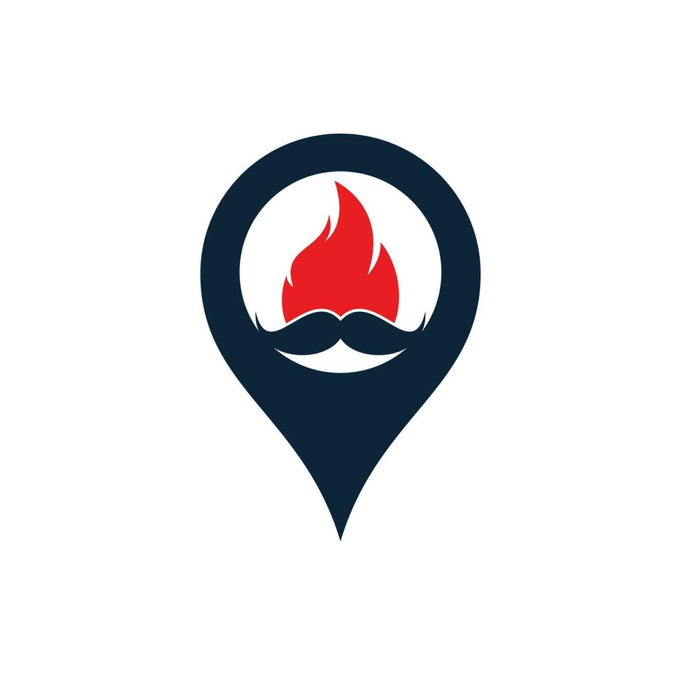 mustasch brand vektor logotyp design mall. mustasch brand och gps ikon design