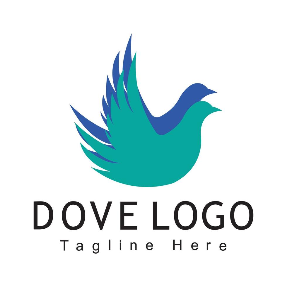 Vogel-Taube-Logo-Vorlage vektor