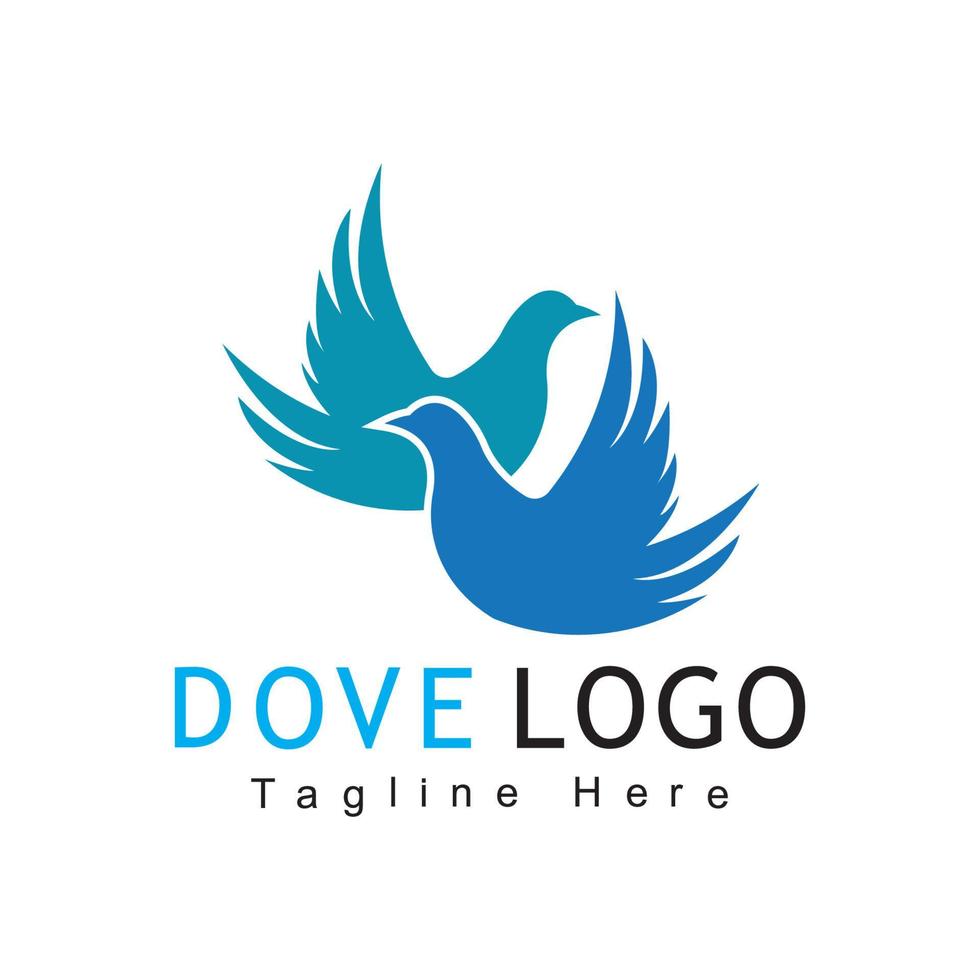 Vogel-Taube-Logo-Vorlage vektor