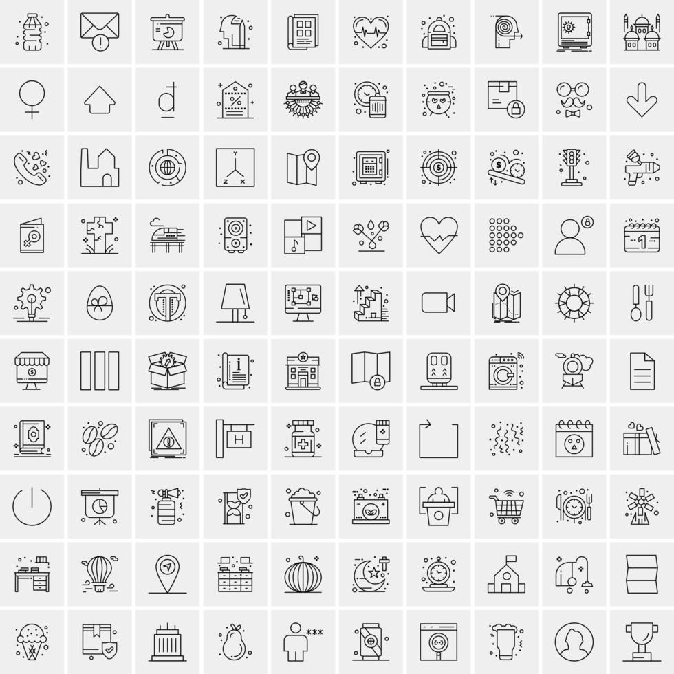 100 Business-Icons für Web- und Printmaterial vektor