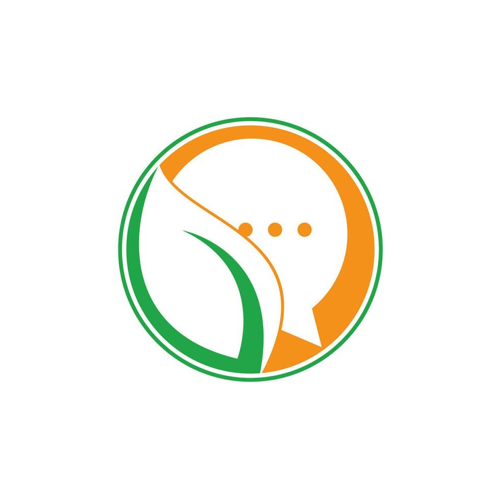 Naturblatt-Chat-Logo-Design. Blatt-Chat-Logo-Design-Vorlage. vektor