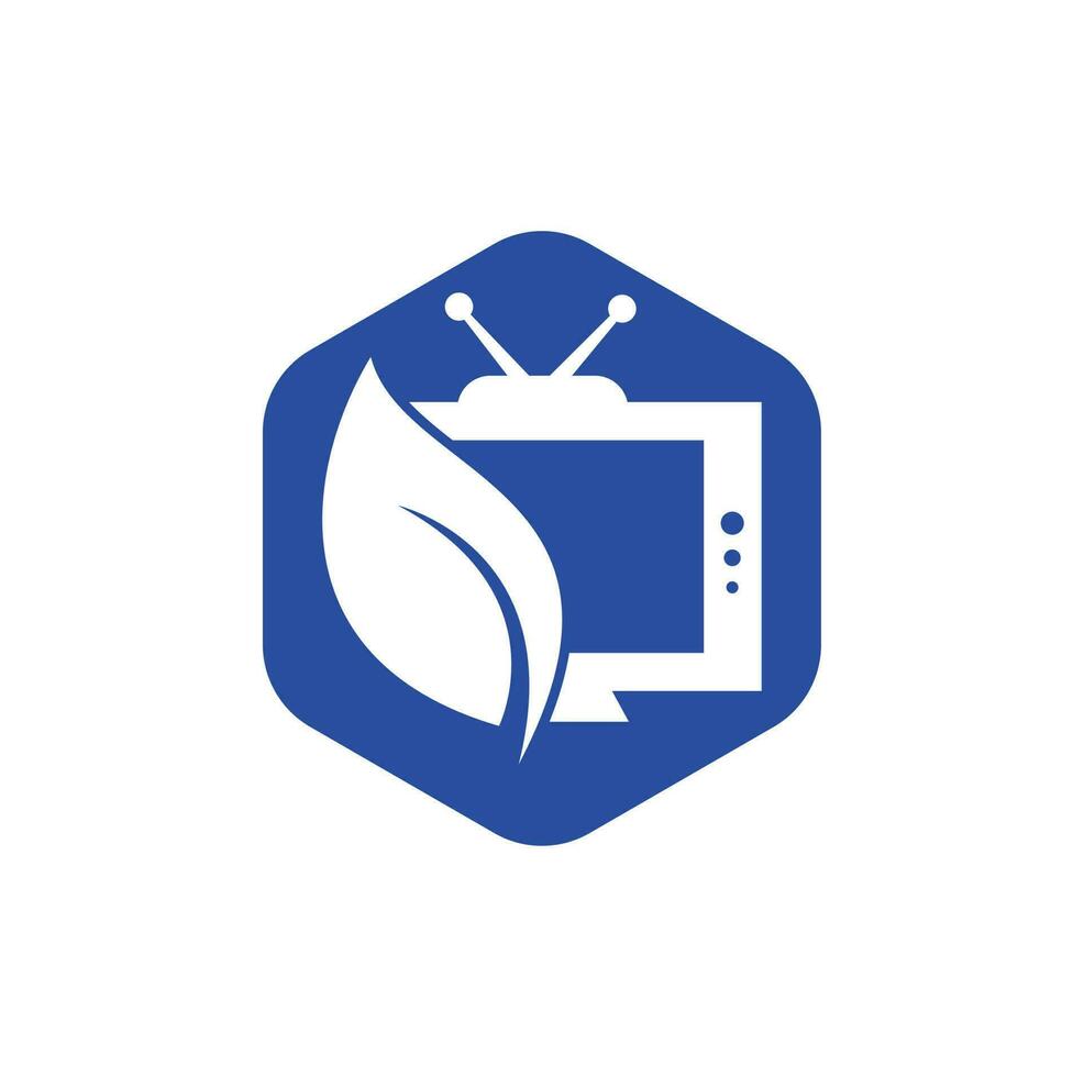 natur TV vektor logotyp mall. jordbruks utsända TV logotyp.