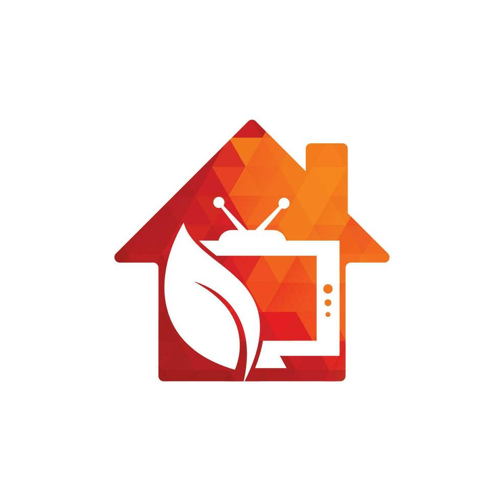 Natur-TV-Home-Shape-Konzept-Vektor-Logo-Vorlage. landwirtschaftliches tv-logo vektor