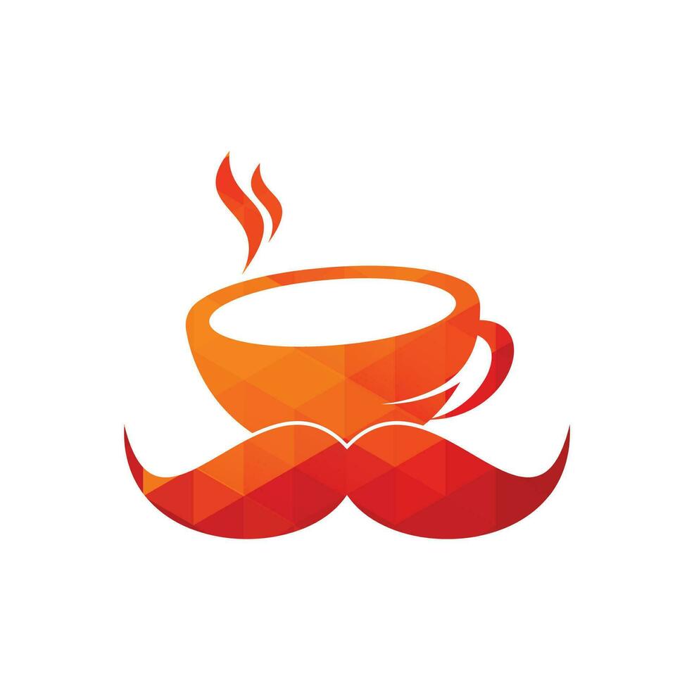 Schnurrbart-Kaffee-Logo-Design-Vorlage. Inspiration für kreative Café-Logos vektor