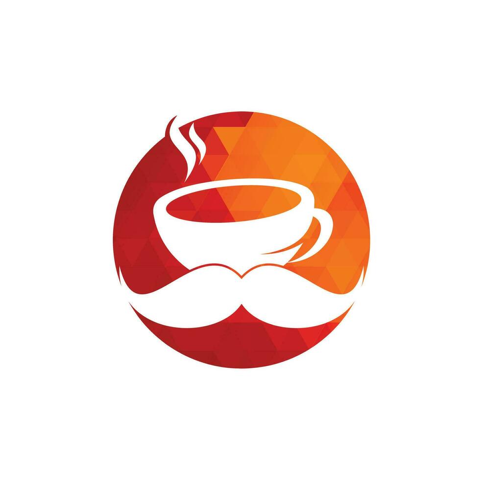 Schnurrbart-Kaffee-Logo-Design-Vorlage. Inspiration für kreative Café-Logos vektor