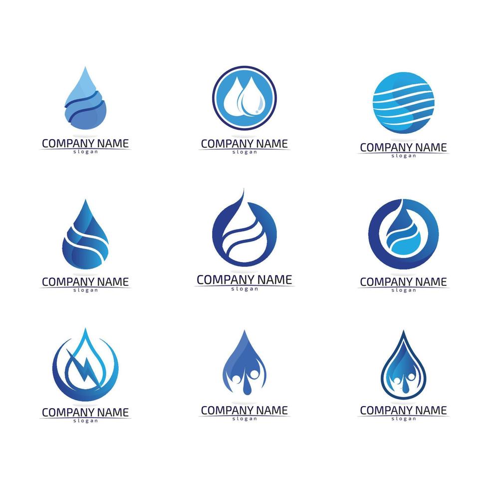 Wasserwellen-Logo-Design-Vorlage vektor