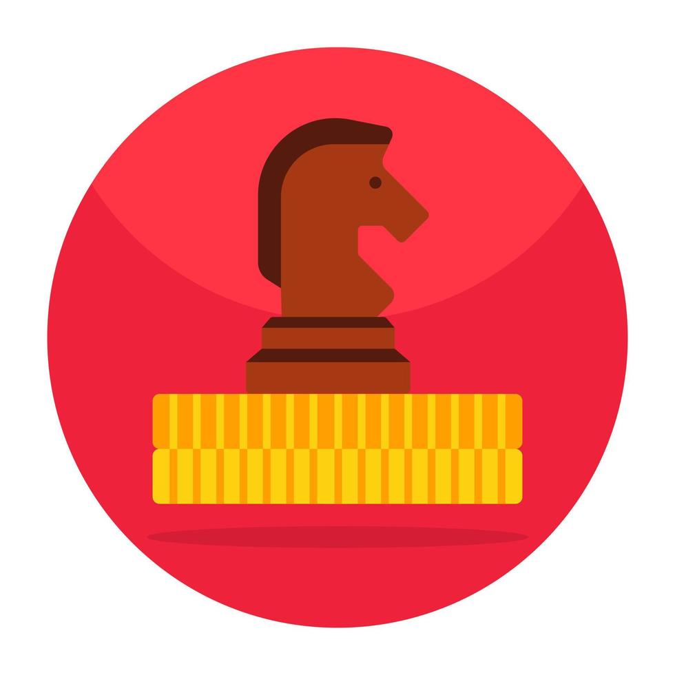 redigerbar design ikon av schack riddare vektor