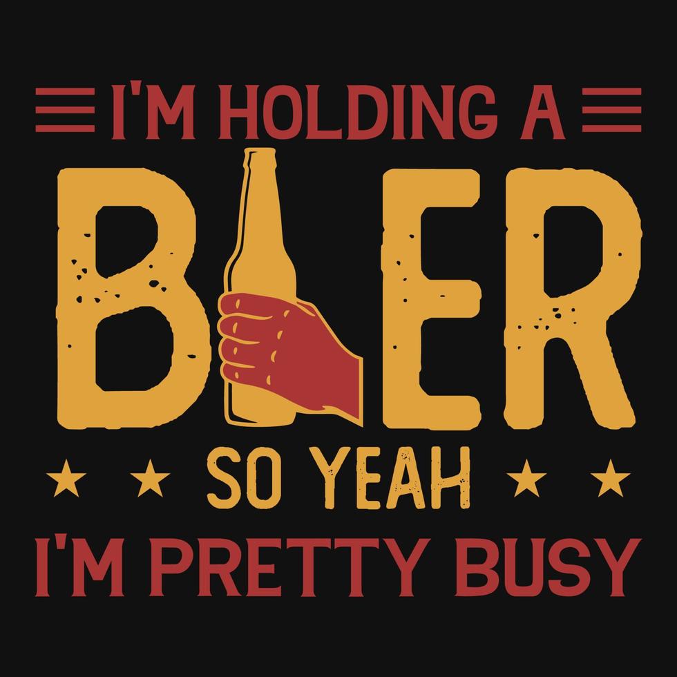 Bier trinken T-Shirt-Design vektor