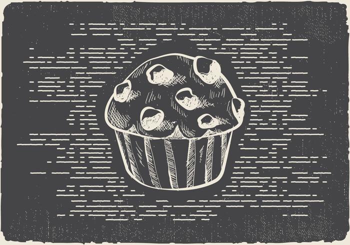 Free Hand gezeichnet Muffin Vektor Hintergrund