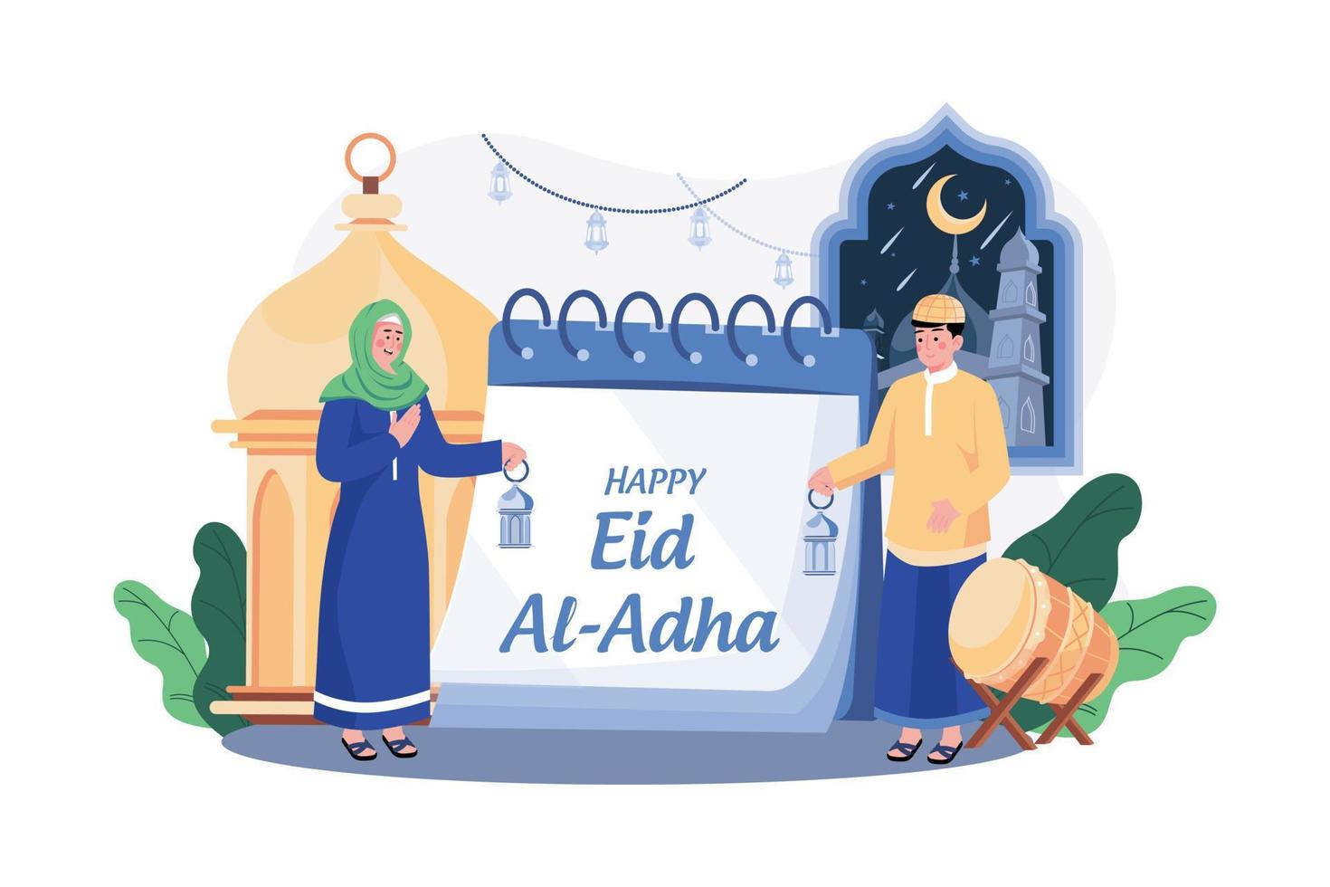 Lycklig eid illustration begrepp på vit bakgrund vektor