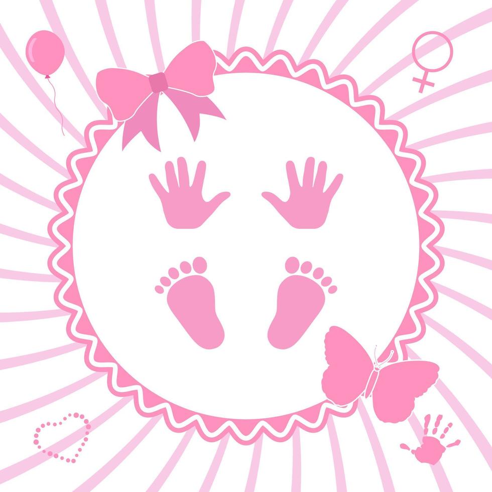 nyfödd bebis flicka logotyp illustration vektor