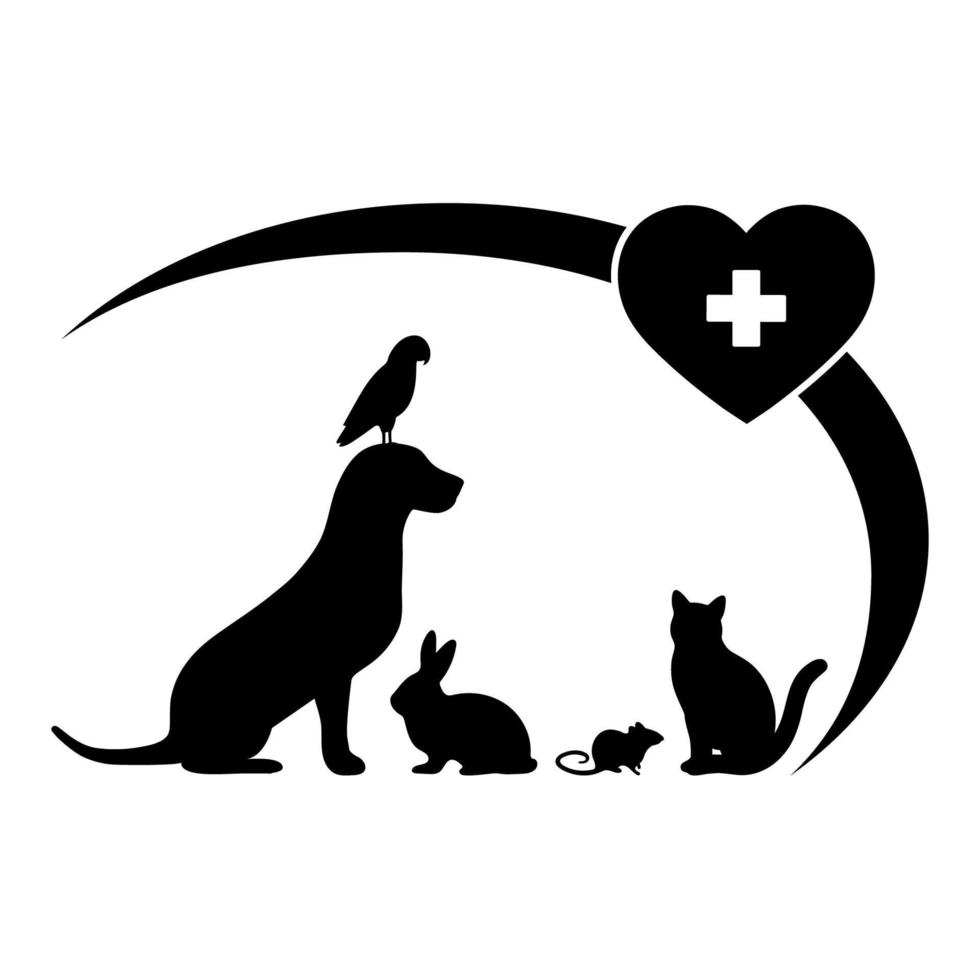 veterinärklinikens logotyp vektor