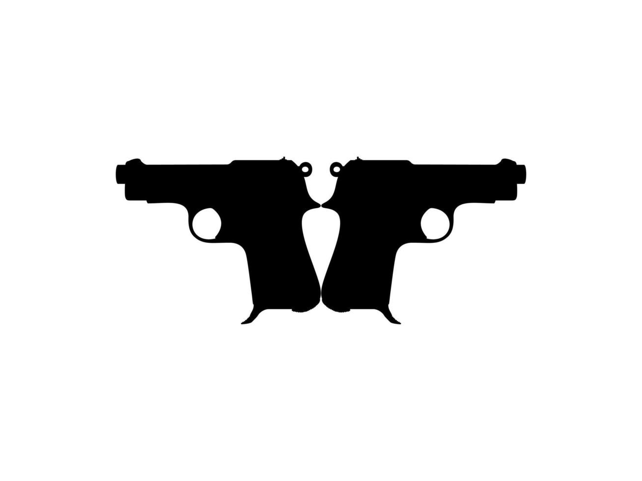 Silhouette der Pistolenpistole für Logo, Piktogramm, Website oder Grafikdesignelement. Vektor-Illustration vektor