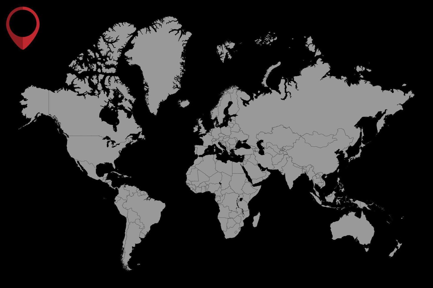Pin-Karte auf der Weltkarte. Vektor-Illustration. vektor