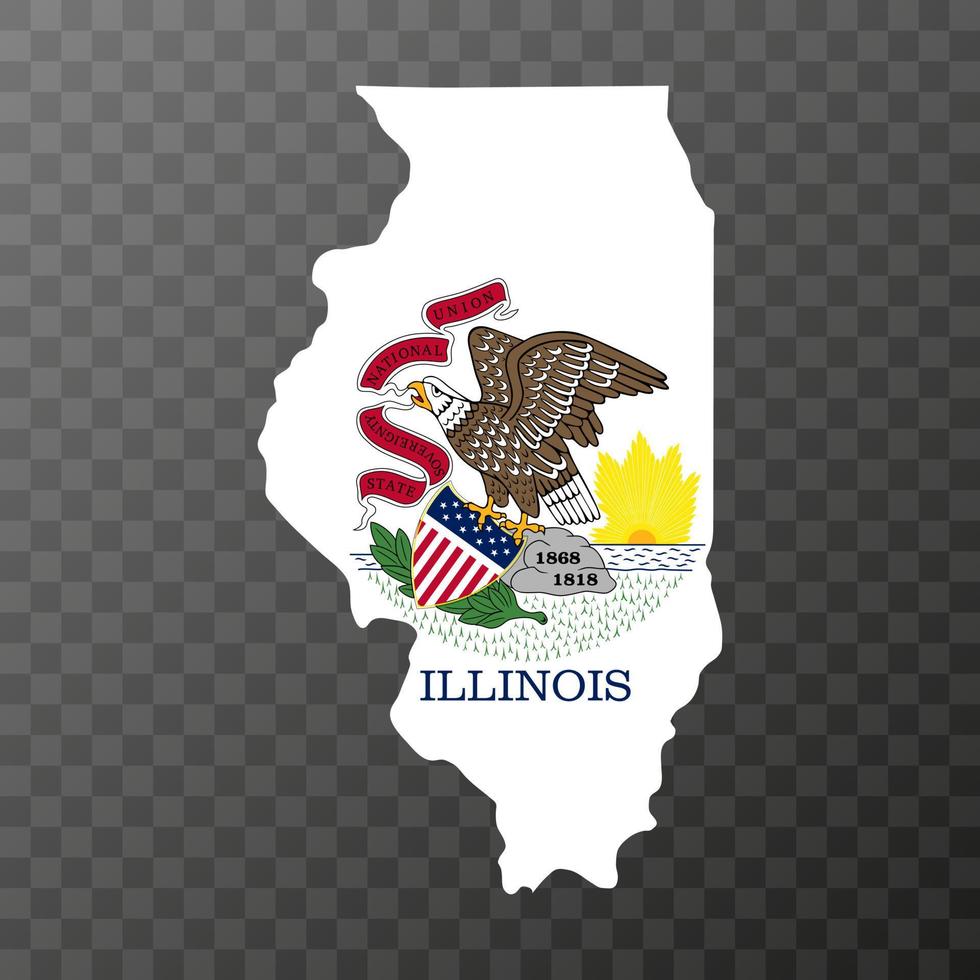 Illinois stat flagga. vektor illustration.