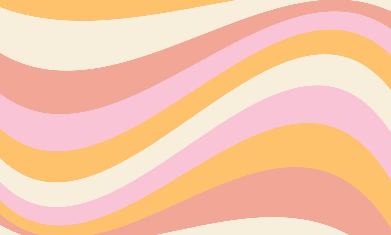 abstrakter wellenförmiger Regenbogenhintergrund im Stil der 60-70er Jahre. vintage groovy pastell retro hintergrund. Hippie-Ästhetik. vektor