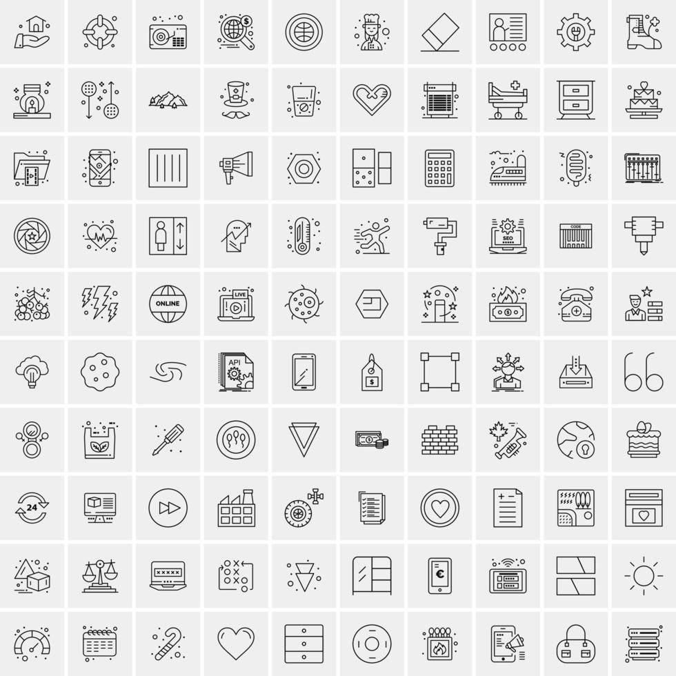 100 Business-Icons für Web- und Printmaterial vektor