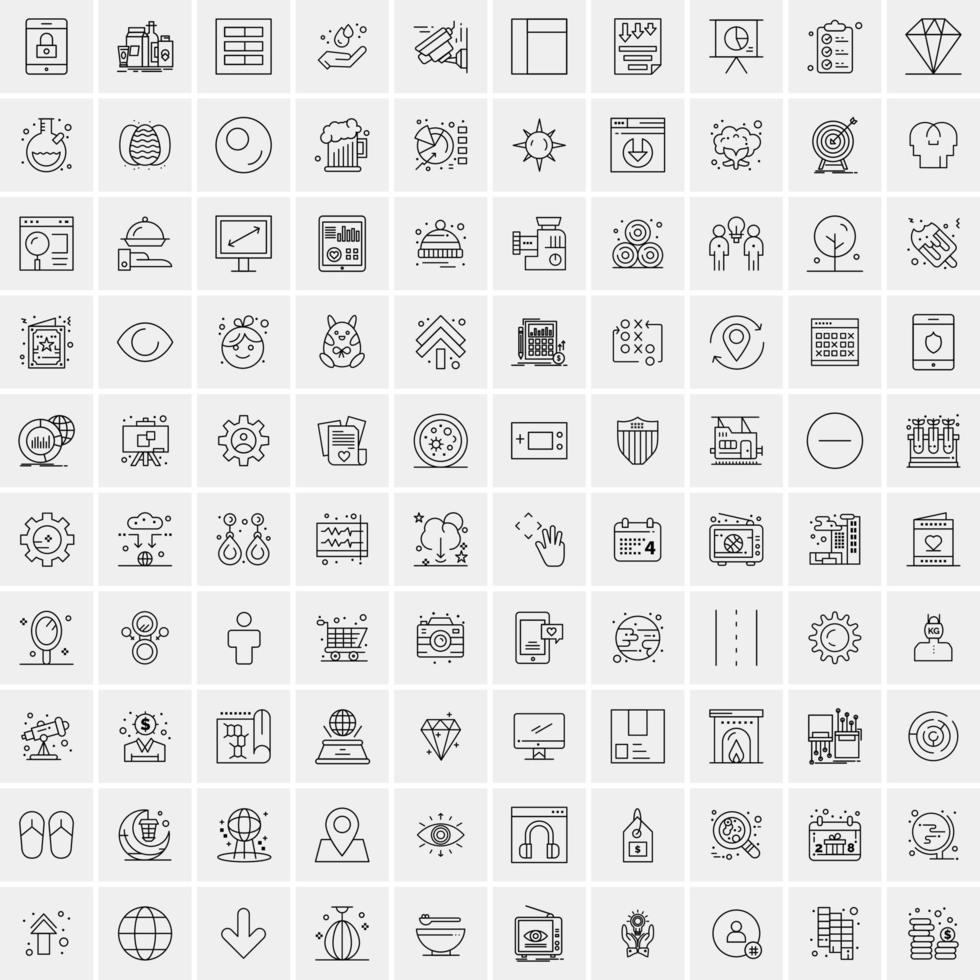 100 Business-Icons für Web- und Printmaterial vektor