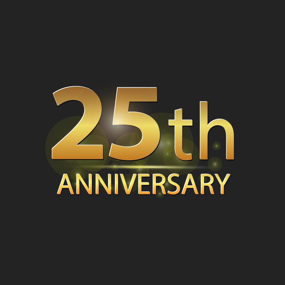 elegantes logo zum 25-jährigen jubiläum in gold vektor