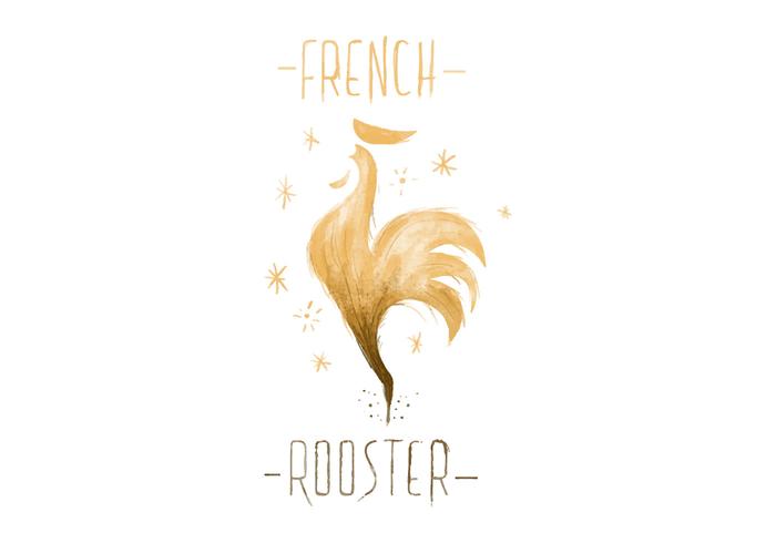 Gratis Fransk Rooster Akvarell Vector