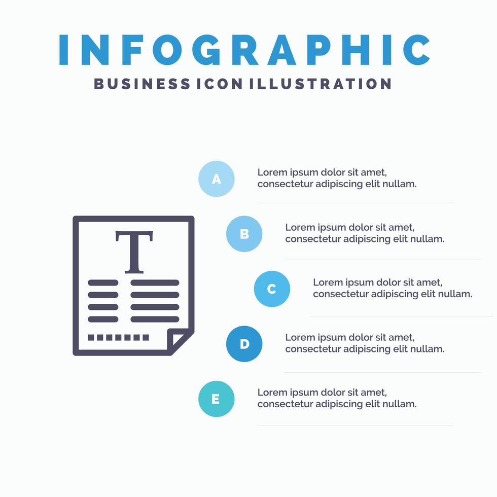 fil text affisch fontän blå infographics mall 5 steg vektor linje ikon mall