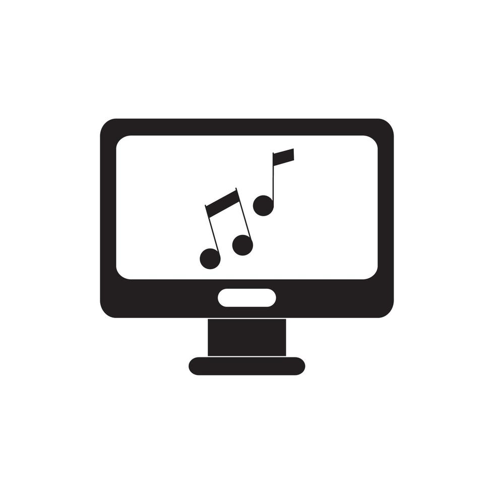 Computer Hinweis Anwendung Gerät Melodie Ton Musik Silhouette Stil Symbol vektor