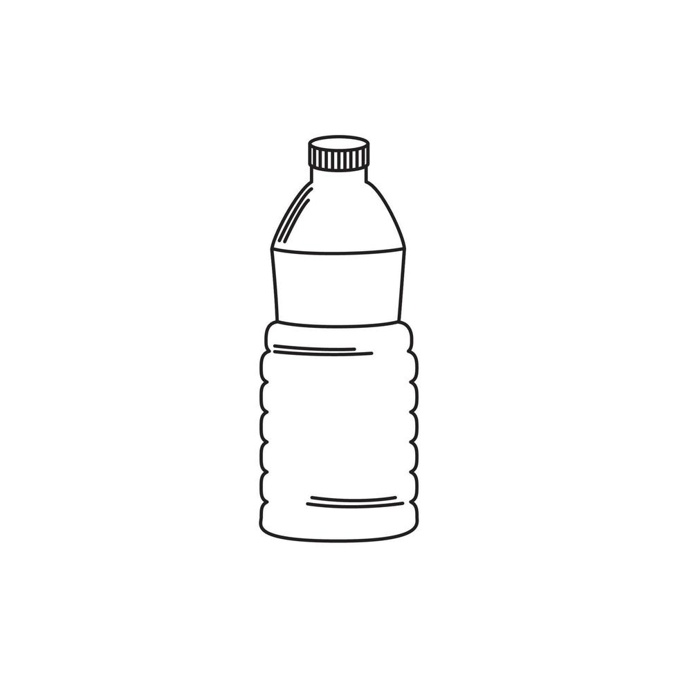 drycker plast flaska vatten hydratisering linje stil ikon vektor