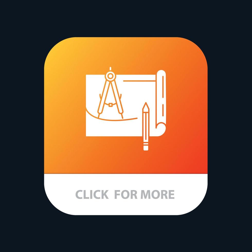 plan arkitektur plan konstruktion papper planen mobil app knapp android och ios glyf ver vektor