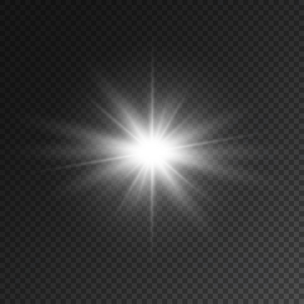 transparent stjärnblixt med strålkastare och lins vektor