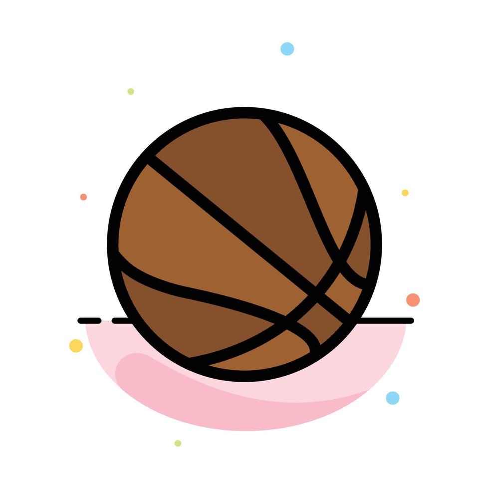 utbildning boll basketboll abstrakt platt Färg ikon mall vektor