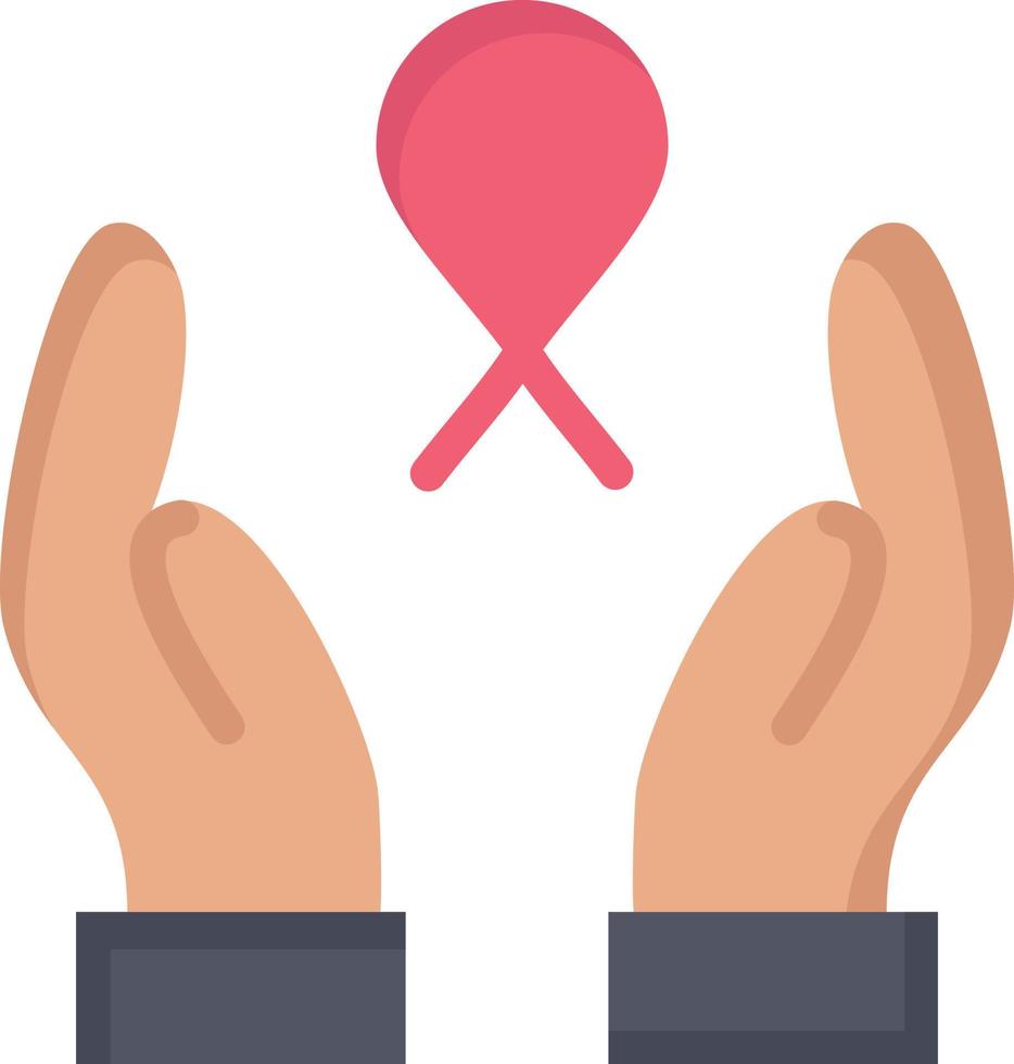 vård bröst cancer band kvinna platt Färg ikon vektor ikon baner mall