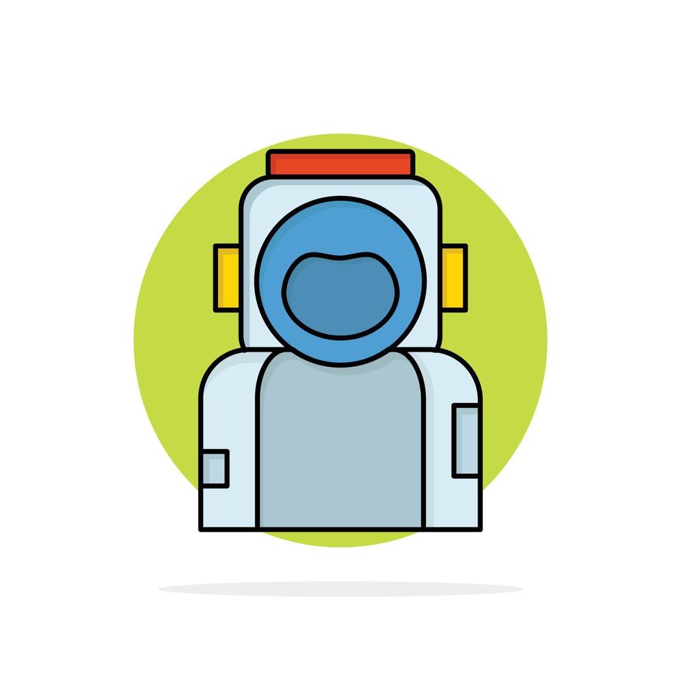 astronaut Plats spaceman hjälm kostym platt Färg ikon vektor