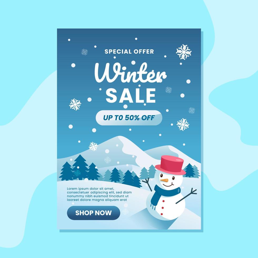 vinter- försäljning affisch mall vektor
