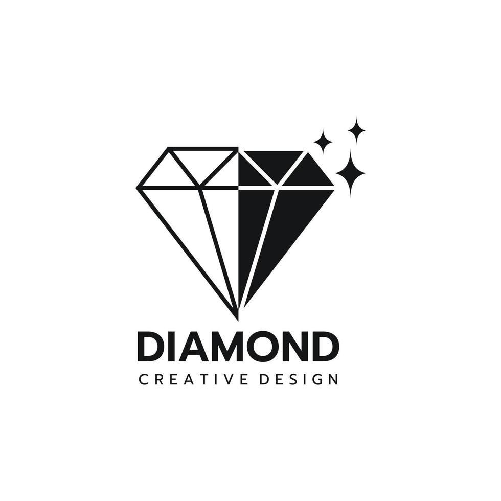 Diamant-Logo-Design-Vektor-Illustration vektor