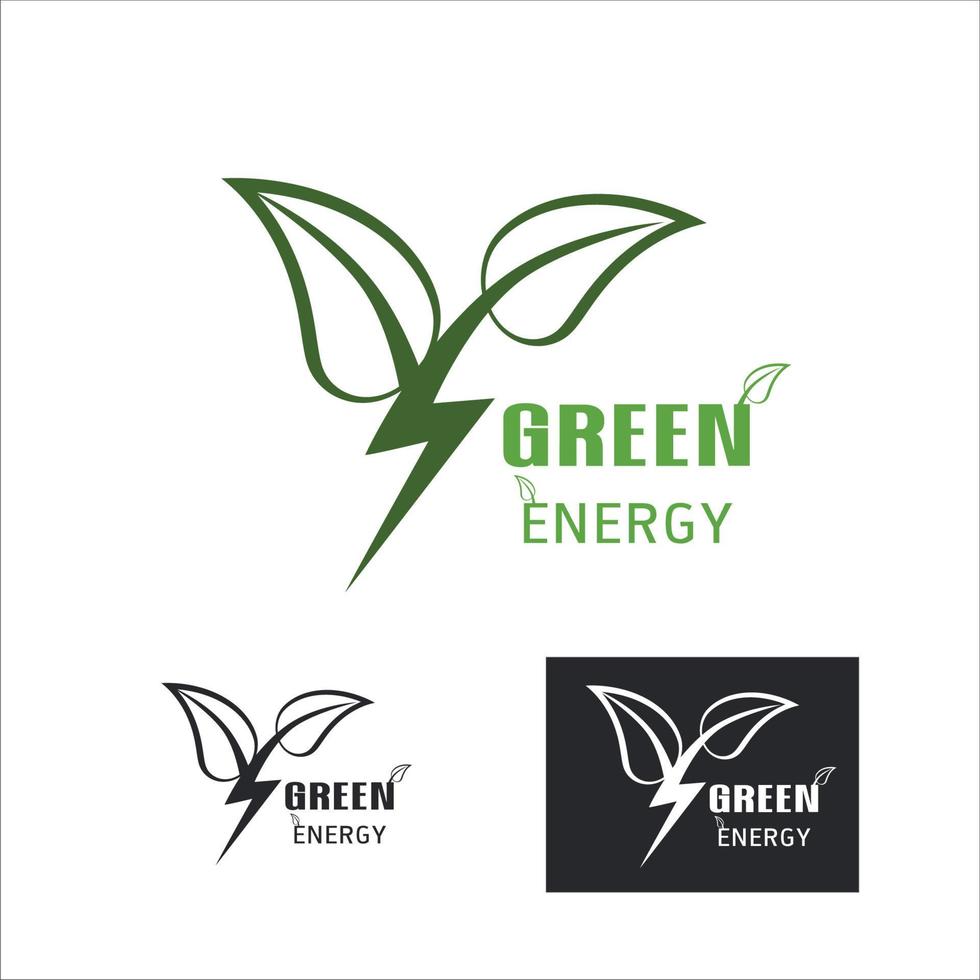 grüner Blatt-Power-Energie-Logo-Vektor vektor