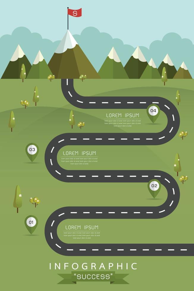 infographics Landschaftshintergrund-Vektorillustration vektor