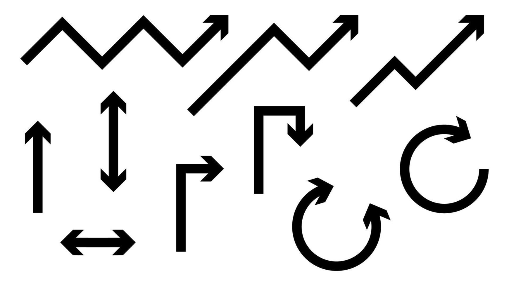 Pfeile isoliert auf weißem Hintergrund für Grafikdesign-Element vektor