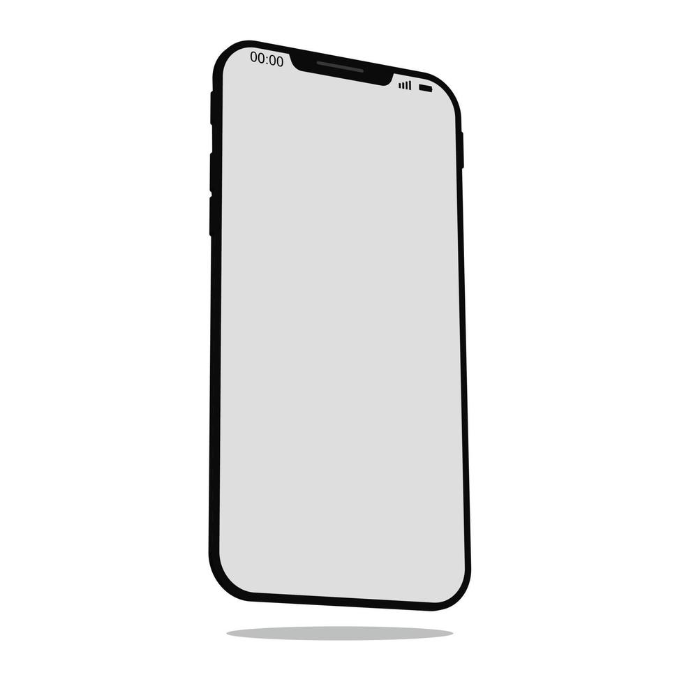 realistischer Smartphone-Rahmen mit leerem Bildschirm. mobiles gerät ui ux modell für precentation-vorlage auf weißem hintergrund. Vektor-Illustration. Folge 10 vektor