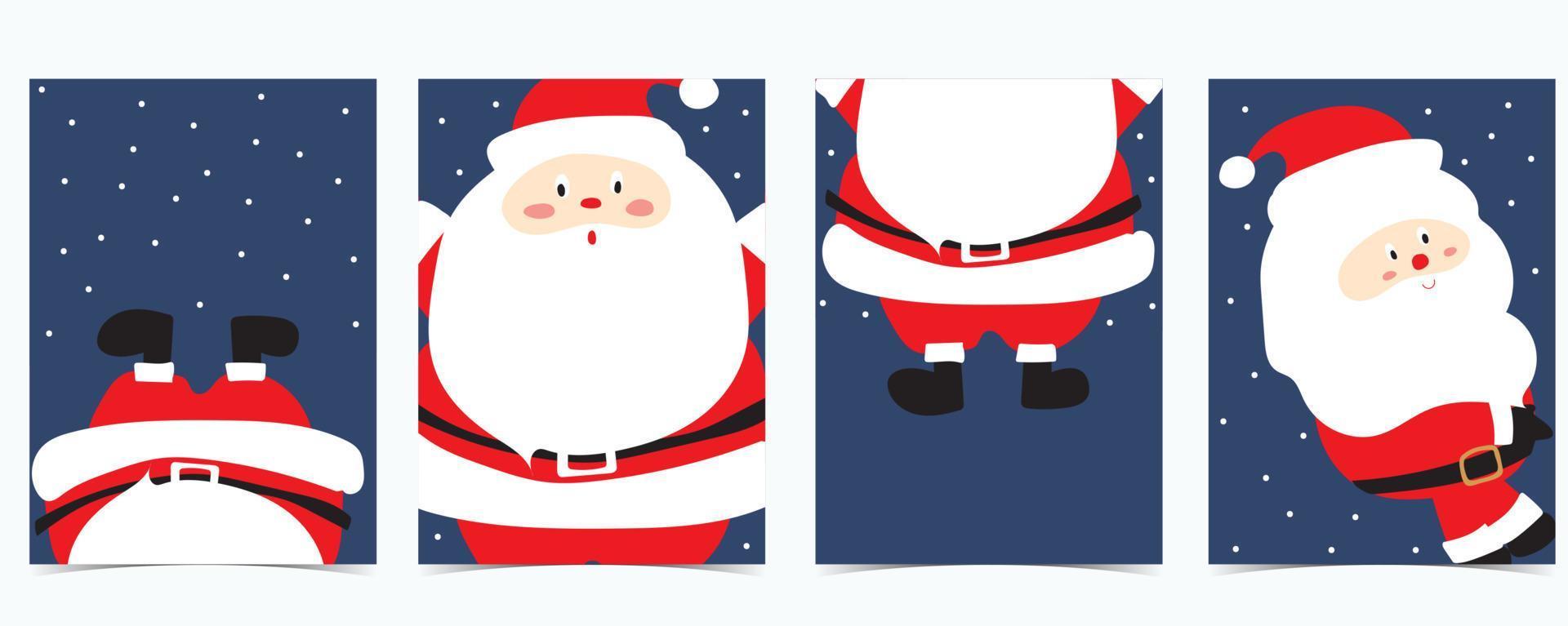 süße weihnachtskollektion mit santa claus.vector illustration für poster, postkarte, banner, cover vektor
